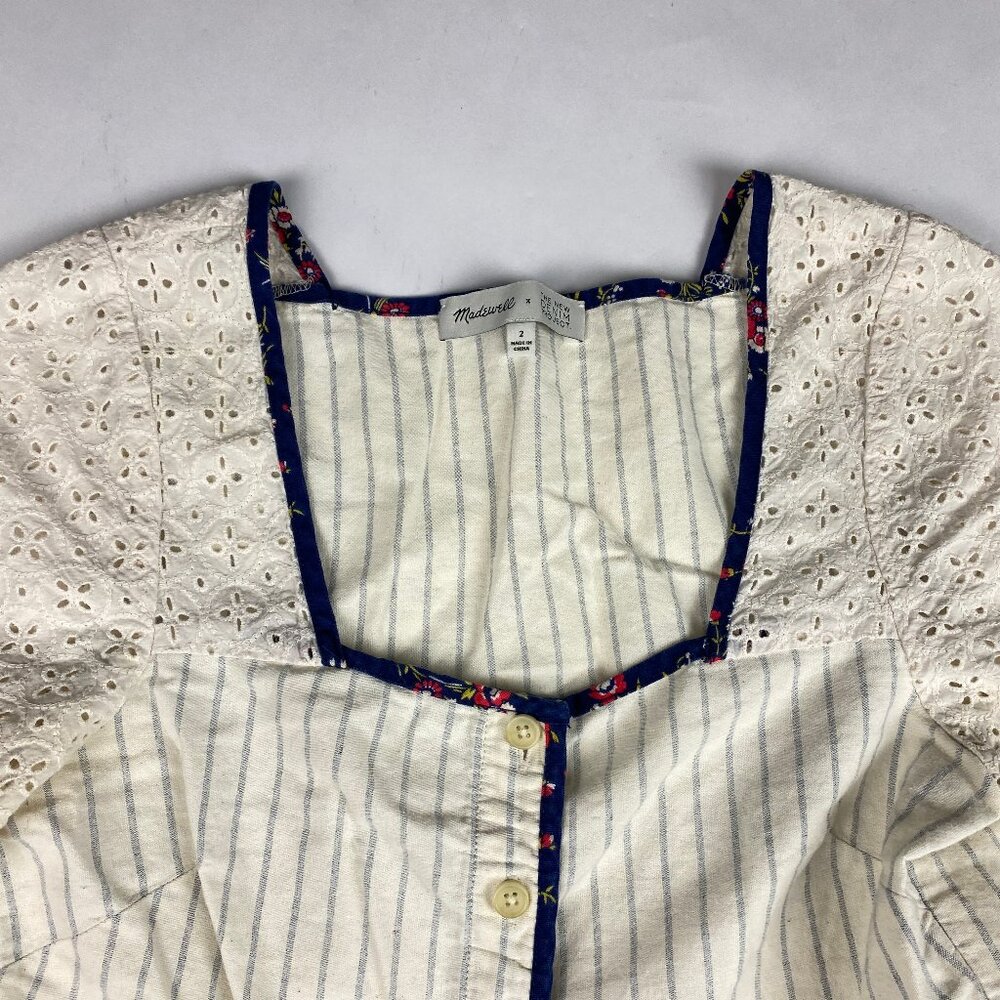 Madewell x The New Denim Project Patchwork Square-Neck Dress Women's Size 2 - Picture 5 of 16